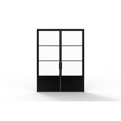 a black and white photo of an open door on a white background with the light coming through it