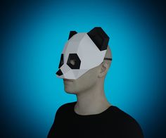 SIMPLE Panda papercraft mask ------- adult  DIY animal mask  Instant download  EASY to build   Format PDF A4   large TABS  separated by color (make in any color or paper you want) 🔴 designed for adult heads, if you are a kid, try printing at 85% size Mask Papercraft, Survival Prepping Diy, Panda Mask, Make Your Own Costume, Scary Mask, Mask Tutorial, Half Mask, Papercraft Templates, Animal Masks