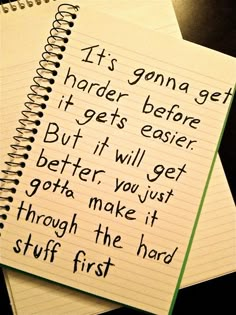 a notepad with the words recovery is like exercising a muscle you didn't know you had before - it's painful