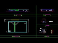 some blueprints showing the interior and exterior details for a building with windows, doors,