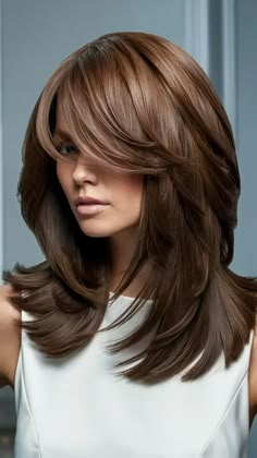 Red Low Lights Brown Hair, Burgundy Blonde Highlights, Lights Brown Hair, Low Lights Brown Hair, Red Low Lights, Cool Tone Brown Hair, Fall Hair Colors For Brunettes, Trendy Balayage, Straight Layers