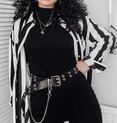 Elder Emo Work Outfit, Gothic Business Casual Plus Size, Goth Art Teacher Outfits, Goth Work Outfits Summer, Office Emo Outfits, Black And White Womens Outfits, Alternative Business Fashion, Beetle Juice Inspired Outfit, Professional Emo Outfits