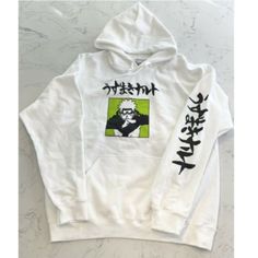 Brand New- Naruto Anime Pullover Hoodie Size Large White Hip Hop Sweatshirt For Fall, White Hip Hop Style Sweatshirt For Fall, Urban White Hoodie For Fall, White Casual Hoodie For Winter, Casual White Hoodie For Winter, White Casual Winter Hoodie, White Casual Hoodie With Drawstring, White Hoodie Top For Streetwear, White Fleece Hoodie With Crew Neck