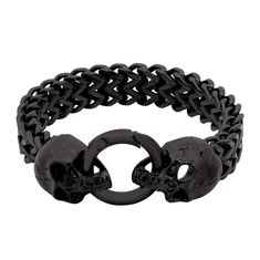 PRICES MAY VARY. STRIKING SKULL DETAILING: Crafted with intricate skull heads integrated into a sturdy stainless steel link chain, this bracelet offers a unique, bold fashion statement. HIGH-QUALITY MATERIAL: Constructed from durable stainless steel that resists rust and tarnishing, ensuring it maintains its pristine look and feel over time. SPECS: Bracelet length: 8.66 inches (22 cm). Width: 0.47 inch (1.2 cm). Weight: 2.52 oz (71.5 gram) VERSATILE STYLE STATEMENT: The perfect accessory to comp Stainless Bracelet, Skull Bracelet, Skull Jewelry, Skull Head, Black Plates, Stainless Steel Mesh, Steel Mesh, Biker Style, Style Statement