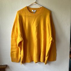 Men’s Cos Sweater. New With Tags, Size L. Responsible Wool Standard Certified. Cos Sweater, Yellow Jumper, Sweaters Men, Bee And Puppycat, Knit Men, Yellow Sweater, Sweaters Crewneck, Shopping List, Jumper