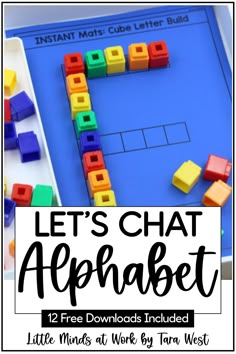 an alphabet game with blocks and letters on it