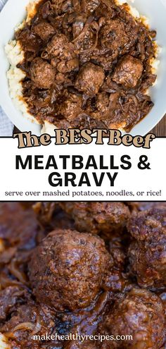 Learn how to prep meatballs and gravy ahead of time with this simple recipe. Serve over mashed potatoes, rice, or noodles for a dinner that’s easy to put together on any busy evening. This dish is not only easy to make but also healthy and can be made gluten-free. Over 40 grams of protein per serving! Meatballs And Gravy Recipe, Easy Meatballs, Meatballs And Gravy, Tender Meatballs, Comforting Dinner, Ketchup Recipe, Healthy Beef Recipes, How To Cook Meatballs, Healthy Beef