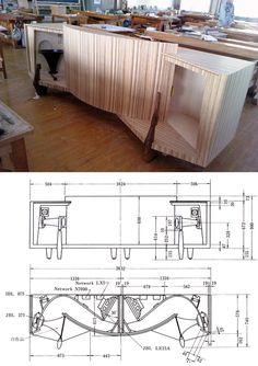 an image of a kitchen being built with plans