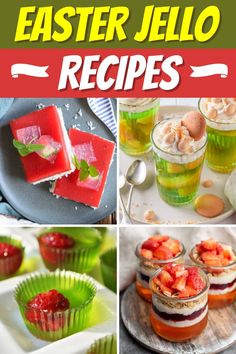 the collage shows different types of desserts