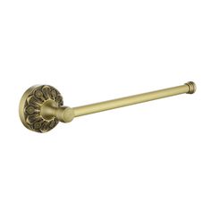 an antique style brass toilet roll holder