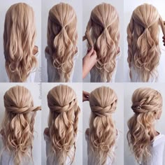 Wavy Or Curly Hair, Half Up Wedding Hair, Open Hair, Wedding Hair Half, Diy Wedding Hair, Half Up Half Down Hair Prom, Guest Hair, Easy Hair Updos, Long Hair Wedding Styles