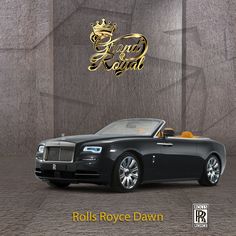 rolls - royce dawn album cover with gold lettering and a black car in the background