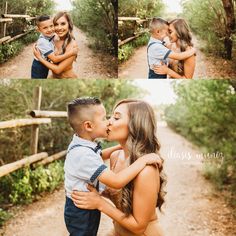 a mother kissing her son on the cheek while he is holding him in his arms