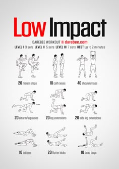 an exercise poster with instructions for how to do low impact