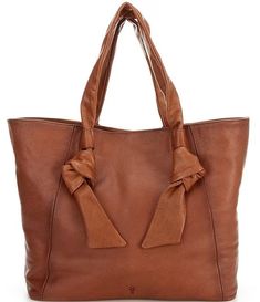 Frye Nora Knotted Tote Bag | Dillard's Antique Brass Hardware, Leather Accessories, Soft Leather, Clothing Accessories, Zip Pockets, Latest Trends, Tote Bag