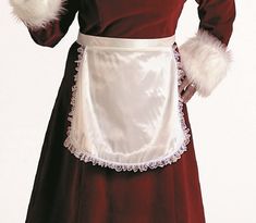 No Mrs. Claus is complete without apron! When you dress up as Mrs. Claus you need something to keep your dress clean from making all the cookies and food for S Housewife Costume, Pretty Apron, Lace Costume, White Apron, Womens Aprons, Mrs Claus, Costume Shop, Women's Costumes, Historical Clothing