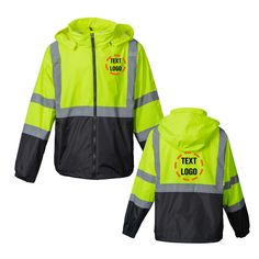 PRICES MAY VARY. Safety Jacket is accepted 1pc custom , it is available for custom your own design picture or corporate logo, this jacket will ensure that you and your company logo are easily noticed and identifiable in winter dark environment. Reflective jackets for men One Jacket worn in 2 ways. The safety jackets come with double zipper, you can wear another zipper hoodie sweater inside the jacket in winter. Removable hat ,MIC &Radio tabs,two hand pocket and Adjustable cuffs with elastic stra Work Jacket, Winter Safety, Reflective Jacket, Construction Safety, Corporate Logo, Text Logo, Personal Protective Equipment, Zipper Hoodie, Jacket Design