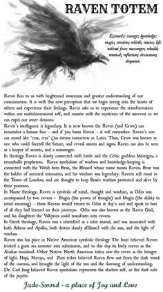 the raven totem poem is shown in black and white, with an image of a bird