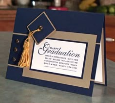 a graduation card on top of a table