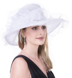 PRICES MAY VARY. Material: high quality organza, the hat is comfortable, lightweight and breathable, also easy to restore shape One size . Hat circumference: 22.5-22.6inch / 56cm-58cm. Drawstring adjuster inside. That is a perfect accessory for any daily clothing and formal full dress, any season, trend and occasion. Perfect for any outdoor sports and activities. Perfect for beach, park, horse racing festival, hiking or outside activities. Keep the sunshine away from your skin and offers great p Adjustable Flat Brim Summer Fascinator, Summer Beach Fascinator, Curved Brim Sun Hat For Summer Parties, Summer Wedding Hat With Short Brim, Summer Fascinator With Flat Brim, Fitted Flat Brim Summer Fascinator, Summer Wedding Sun Hat With Short Brim, Fitted Summer Costume Hats And Headpieces For Church, Summer Flat Brim Fitted Fascinator