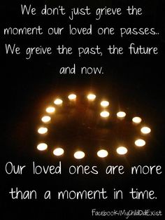 an image of candles with the words we don't just give that moment our loved one passes