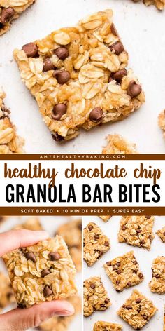 Your new favorite sweet treat to make at home! It's a tasty snack recipe for homemade granola bars. Soft and chewy with a decadent taste, these Healthy Chocolate Chip Granola Bar Bites are so much better than store-bought ones! Granola Bars Without Honey, Chocolate Chip Granola Bars Homemade, Homemade Granola Bars For Kids, Granola Bars Homemade Healthy, Granola Bars For Kids, Homemade Chocolate Chip Granola Bars, Chocolate Chip Granola Bar Recipe, Homemade Oats, Granola Bars Homemade