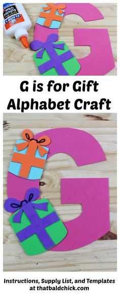 the letter g is for gift alphabet craft