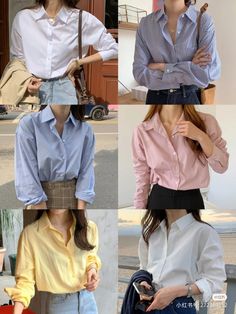 Smart Classy Outfit, Cute Office Outfits Korean, Engineering Aesthetic Female Outfit, Formal Shirts Women Work Outfits, Work Outfits Women Office Summer, Kemeja Korean Style, Kemeja Korea, Smart Casual Women Outfits