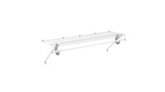 a white shelf sitting on top of a metal rack