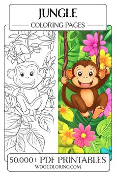 Bring the wild to life with our fun jungle coloring pages! Perfect for kids, these printable activities feature playful monkeys and vibrant tropical plants. Ideal for sparking creativity and improving fine motor skills, these coloring pages provide hours of entertainment. Download your free jungle adventure today!