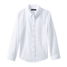 She'll look neat and complete in this wrinkle-free girls Lands' End School Uniform Pinpoint Button-Up Shirt. She'll look neat and complete in this wrinkle-free girls Lands' End School Uniform Pinpoint Button-Up Shirt. Button closure Long sleeves 2-button cuffs No need to iron after washing Wrinkle-free for 30+ washesFABRIC & CARE Cotton Machine wash Imported Size: 10. Color: White. Gender: female. Age Group: kids. Pattern: Solid. School Uniform Kids, Grey Shirt Dress, White Collared Shirt, Uniform Shirts, Kids Pattern, Shirt Button, Up Girl, Girls Long Sleeve, Lands End