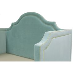 an upholstered headboard and foot board for a child's bed