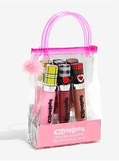 Clueless Totally Buggin' Lip Gloss Set Cher And Dionne, Alat Makeup, Nude Lip Gloss, Diy Lip Gloss, Glitter Lip Gloss, Lip Gloss Collection, Lip Cosmetics, Diy Lips, Lip Gloss Set