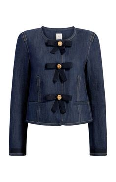 Classy Jacket, Styling Jackets, Indigo Denim Jacket, Jacket Silhouette, Lady Jacket, Skirt Coverup, Cinq A Sept, All Jeans, Short Denim Skirt