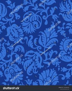 blue and white floral pattern background for wallpaper or paper stock photo - image of blue