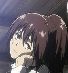 an anime character with long hair and brown eyes