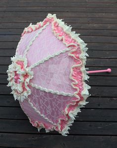 Pink Parasol, Fancy Umbrella, Pink Umbrella, Vintage Umbrella