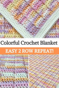 the colorful crochet blanket is easy to make and looks like it has been made with