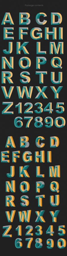 an alphabet with different letters and numbers on it