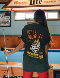 BET ON YOURSELF OVERSIZED GRAPHIC TEE 6.5oz 100% cotton oversized fit with a vintage feel screen printed graphic knitted, sewn, dyed and printed in the USA pre-shrunk style wash cold and hang dry to maintain premium quality here's to betting on yourself Dice Graphic, Bet On Yourself, Collective Soul, Best Fall Outfits, Modern Mom Style, Graphic Tee Vintage, Oversized Graphic Tee, Outfit For Women, Modern Mom