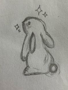 a drawing of a bunny with stars on its head