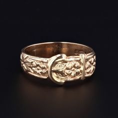 A buttery 9ct gold ring bearing English hallmarks from the London Assay office in 1974. This unisex ring features a handsome buckle design. It measures 9mm on the front and tapers to 4.5mm on the back. The ring is in very good condition. It is a size 8, but can be re-sized free of charge. We have many other fantastic offerings of antique and conversion jewelry posted on our Etsy store, so please consider browsing our other items. We send all items in individually packaged gift boxes and offer la Princes Ring, Chrysocolla Ring, Ring Bear, Buckle Ring, Jewelry Post, Unisex Ring, 14k Gold Ring, Jewelry Inspo, Dream Jewelry