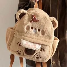 Sweet Plush Brown Bear Backpack Y2k Party, Kawaii Backpack, Y2k Necklace, Baby Tees Y2k, Y2k Baby Tee, Old Money Style, Comfy Hoodies, Cute Plush, Y2k Aesthetic