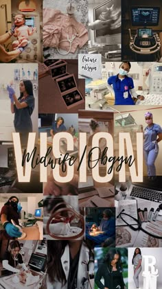 a collage of photos with the words vision written in different languages and pictures of people working on computers