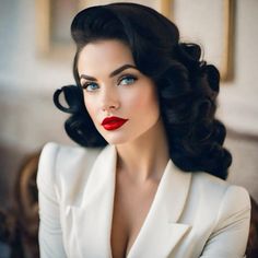 1950s Housewife Hairstyles, 1950s Hairstyles For Long Hair, 1950s Prom, Gatsby Hair, 1950s Hairstyles, 50s Hairstyles, Pin Up Hair, Look Retro