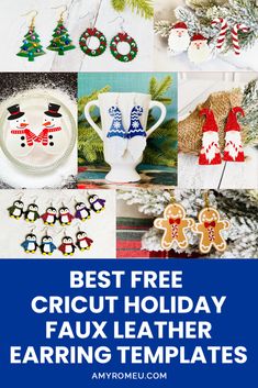 the best free cricut holiday faux leather earring templates