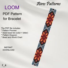 This is an instant DIGITAL download of Miyuki Delica bead Loom bracelet pattern, NOT the finished piece or step-by-step tutorial! Materials are not included  --------- Since this is a PDF file, you can only view it with a compatible program like Acrobat Reader--------- This pattern does NOT include instructions on how to do this stitch. This pdf pattern is intended for users that have experience with loom bead weaving technique. Seed beads: Miyuki Delica 11/0  The PDF file includes: * Pattern Pr Seed Bead Loom Patterns Free, Bead Loom Bracelets Patterns, Bracelet Flower Pattern, Bead Loom Patterns Free, Beaded Loom Bracelets Patterns, Loom Beaded Bracelets, Beading Native, Beaded Crosses, Beaded Hat Bands