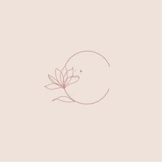 a line drawing of a flower on a pink background