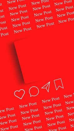 a red background with the word new post written in white