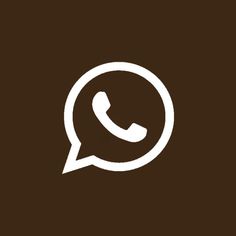 a brown and white phone icon with the text whatsapp on it in a speech bubble